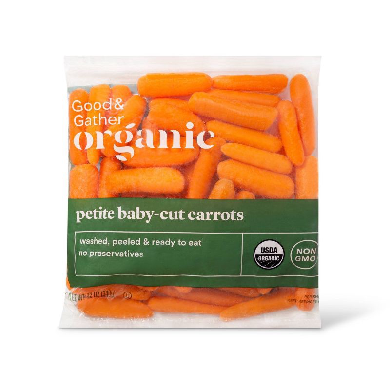 slide 1 of 4, Organic Petite Baby-Cut Carrots - 12oz - Good & Gather™, 12 oz