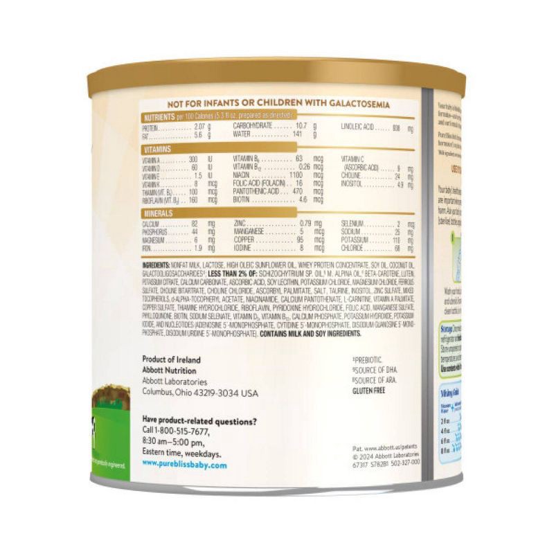 slide 2 of 16, Pure Bliss by Similac Similac Pure Bliss Irish Farms Powder Infant Formula - 24.7oz, 24.7 oz