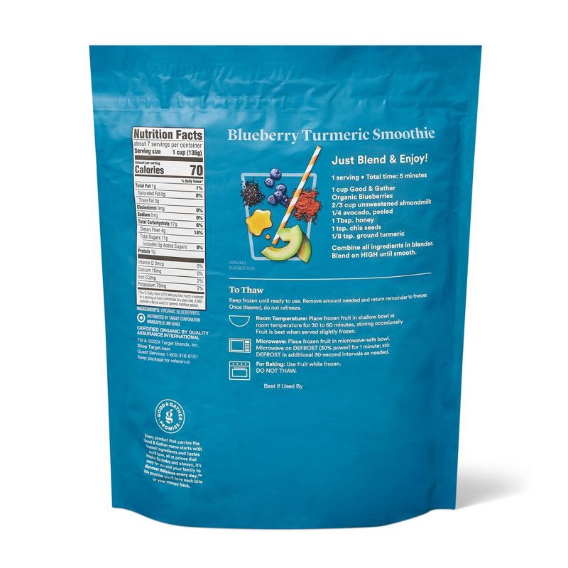 slide 2 of 4, Organic Frozen Blueberries - 32oz - Good & Gather™, 32 oz