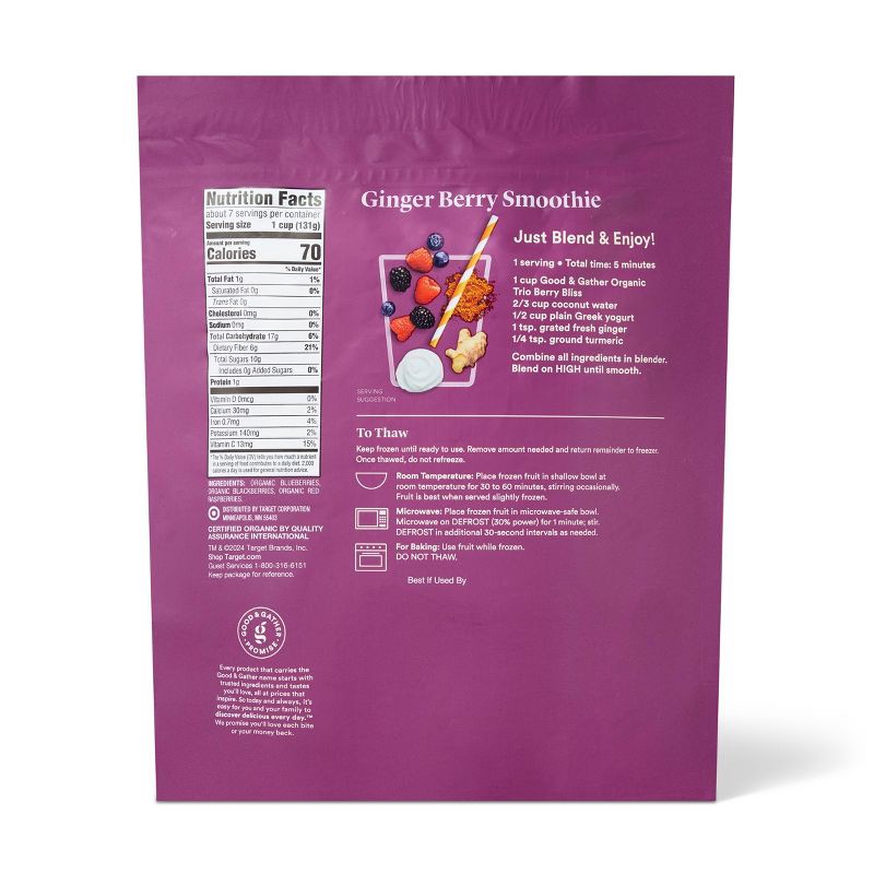 slide 2 of 4, Organic Frozen Triple Berry Bliss - 32oz - Good & Gather™, 32 oz