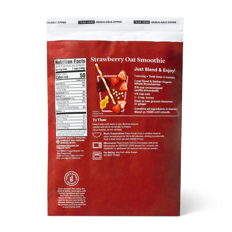 slide 2 of 4, Organic Frozen Strawberries - 32oz - Good & Gather™, 32 oz
