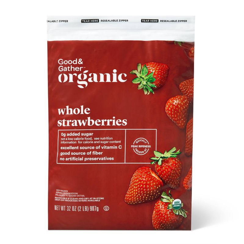 slide 1 of 4, Organic Frozen Strawberries - 32oz - Good & Gather™, 32 oz