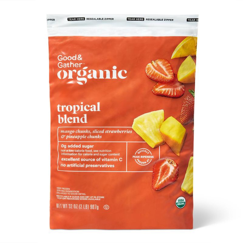 slide 1 of 4, Organic Frozen Tropical Fruit Blend - 32oz - Good & Gather™, 32 oz