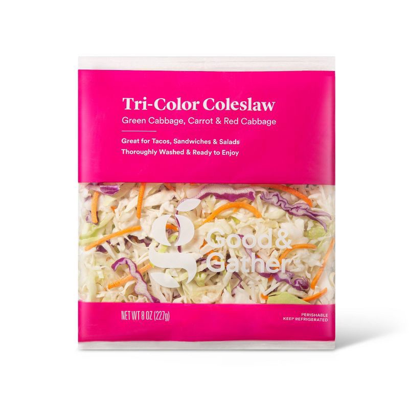 slide 1 of 4, Tri-Color Coleslaw - 8oz - Good & Gather™, 8 oz