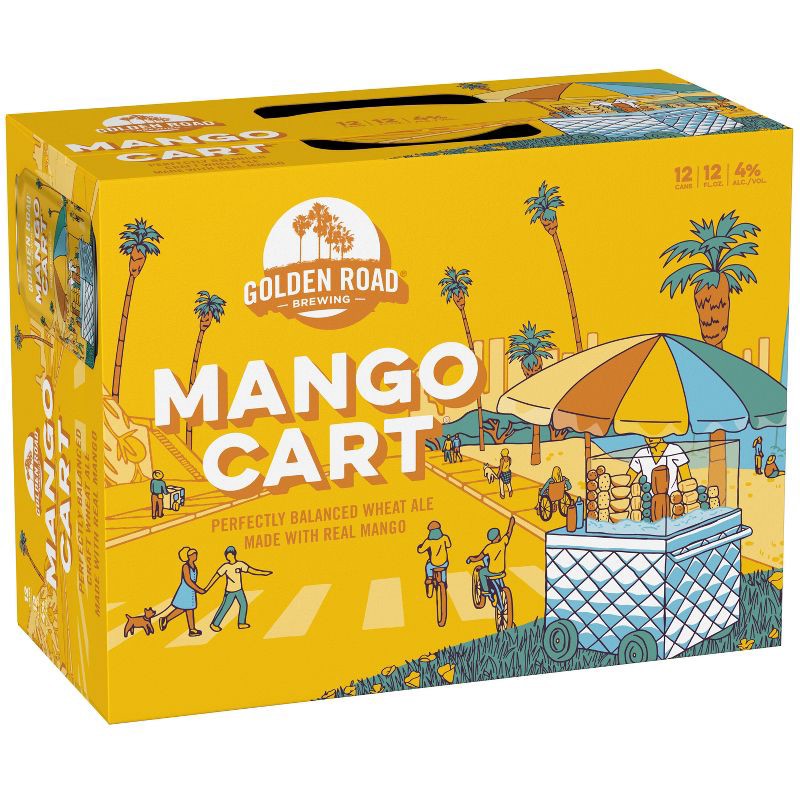 slide 2 of 10, Golden Road Brewing Golden Road Mango Cart Wheat Ale Beer - 12pk/12 fl oz Cans, 12 ct; 12 fl oz