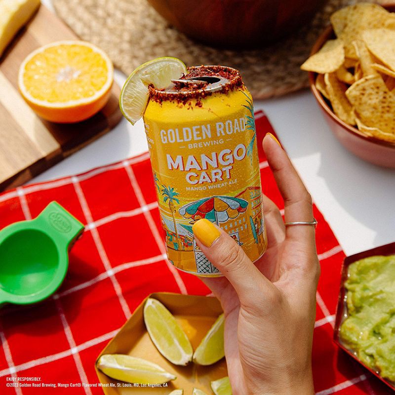 slide 3 of 10, Golden Road Brewing Golden Road Mango Cart Wheat Ale Beer - 12pk/12 fl oz Cans, 12 ct; 12 fl oz