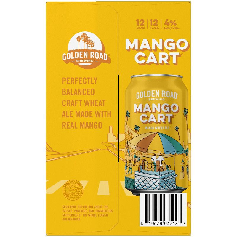 slide 8 of 10, Golden Road Brewing Golden Road Mango Cart Wheat Ale Beer - 12pk/12 fl oz Cans, 12 ct; 12 fl oz