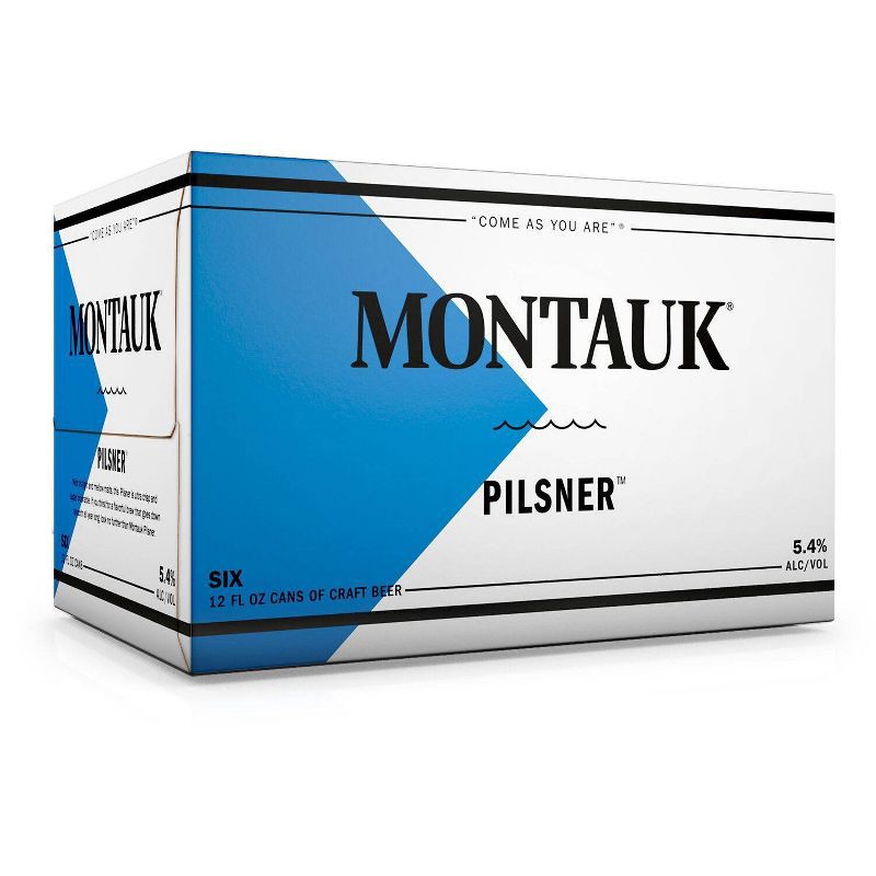 slide 1 of 2, Montauk Pilsner Beer - 6pk/12 fl oz Cans, 6 ct; 12 fl oz