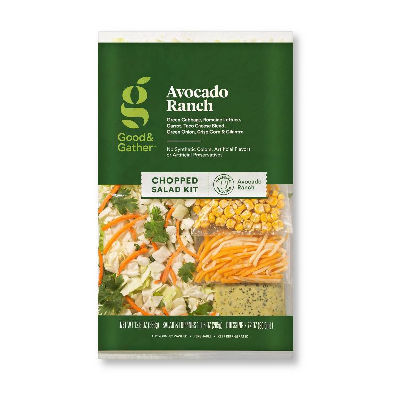 slide 1 of 4, Avocado Ranch Chopped Salad Kit - 12.8oz - Good & Gather™, 12.8 oz