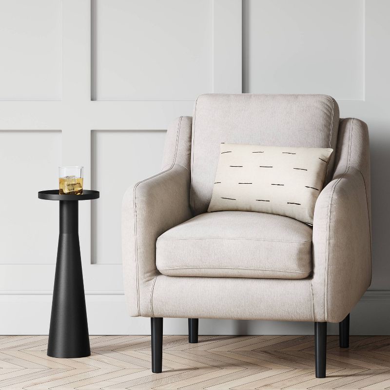 slide 2 of 4, Alester Round Smooth Metal Drink Table Black - Threshold™, 1 ct