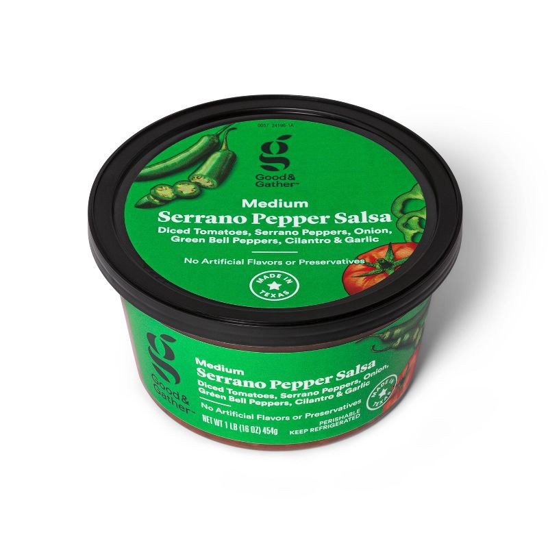 slide 3 of 4, Medium Serrano Pepper Salsa - 16oz - Good & Gather™, 16 oz