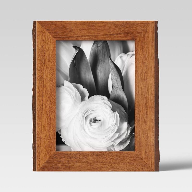 slide 1 of 4, 5" x 7" Vertical Sides Natural Frame Antique Wood - Threshold™: Rustic Tabletop Easel Back Display, 1 ct