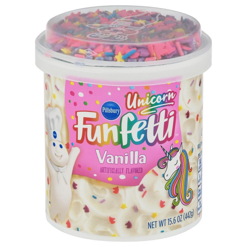 slide 1 of 7, Pillsbury Funfetti Unicorn Vanilla Frosting - 15.6oz, 15.6 oz