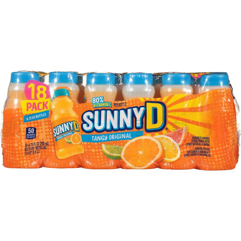 slide 4 of 6, SunnyD Orange Juice Drink - 18pk/6.75 fl oz Bottles, 18 ct, 6.75 fl oz