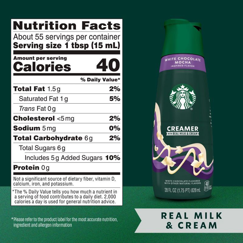slide 8 of 10, Starbucks Creamer Dairy White Chocolate Mocha Coffee Creamer - 28 fl oz, 28 fl oz