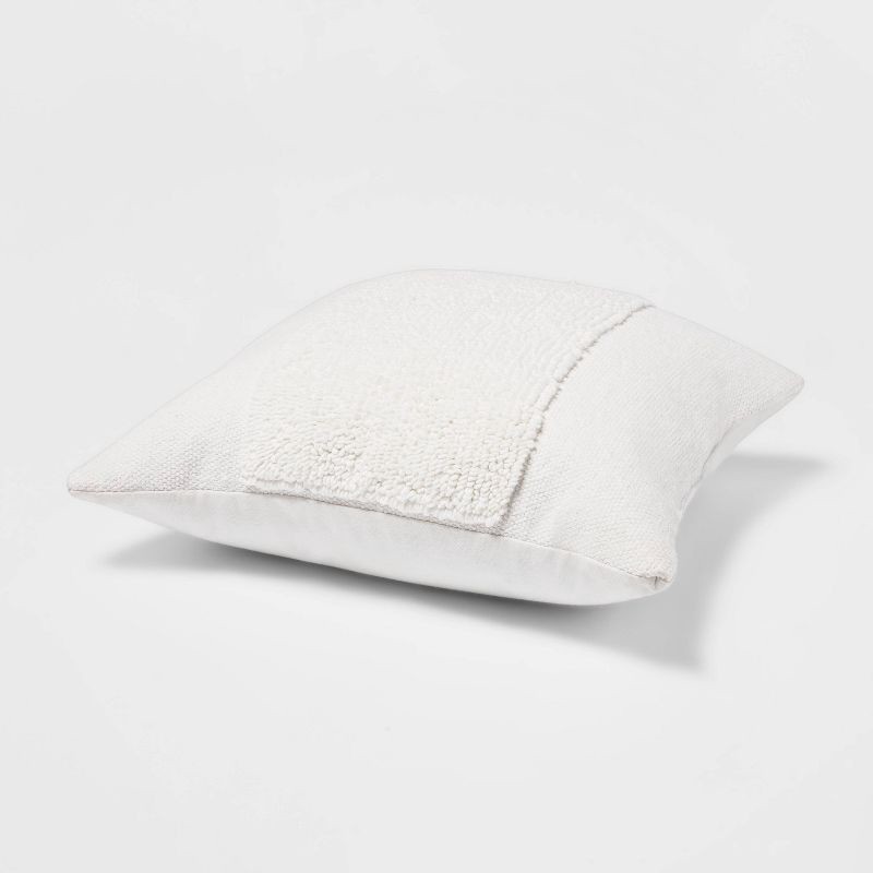 Modern Tufted Square Throw Pillow White - Threshold™