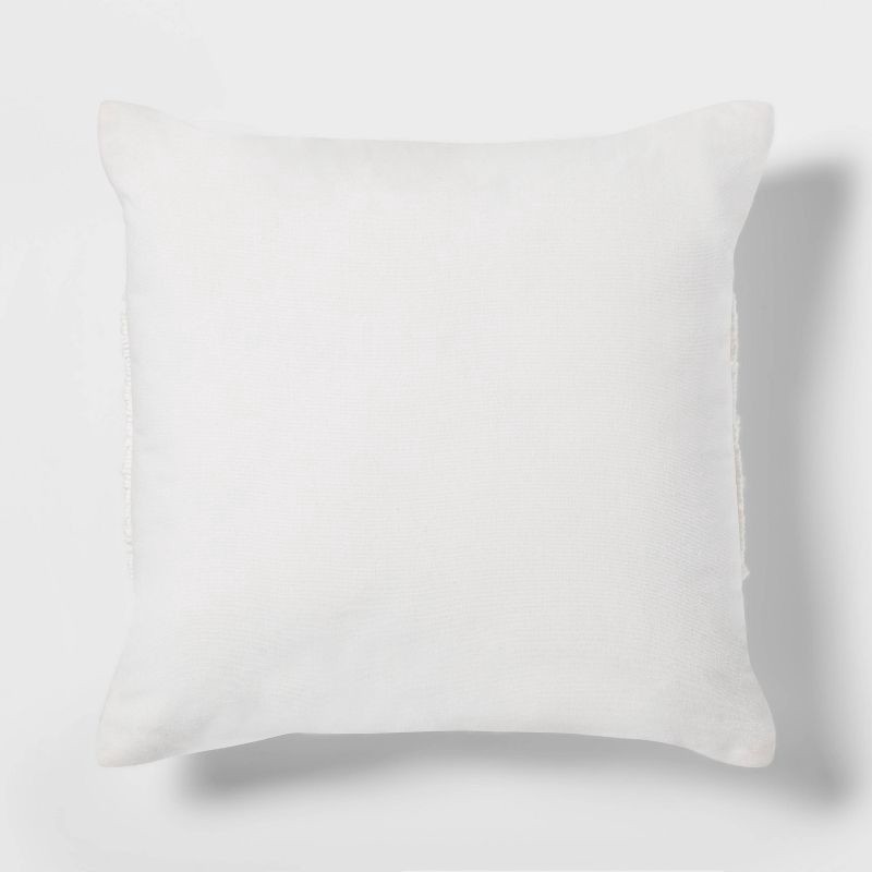 slide 3 of 6, Modern Tufted Square Throw Pillow White - Threshold™: Cotton, Indoor Geometric Decor, 18x18", 1 ct