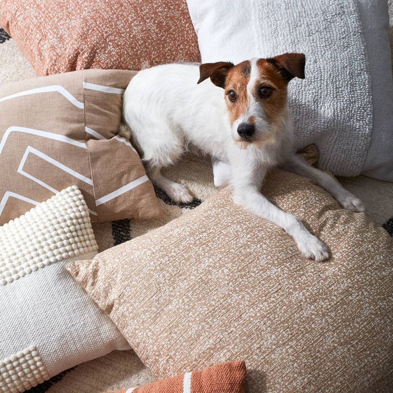 slide 5 of 6, Modern Tufted Square Throw Pillow White - Threshold™: Cotton, Indoor Geometric Decor, 18x18", 1 ct