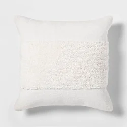 Modern Tufted Square Throw Pillow White - Threshold™: Cotton, Indoor Geometric Decor, 18x18"