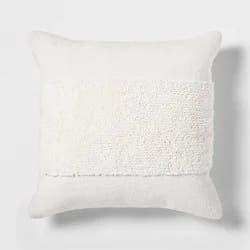 Modern Tufted Square Throw Pillow White - Threshold™: Cotton, Indoor Geometric Decor, 18x18"