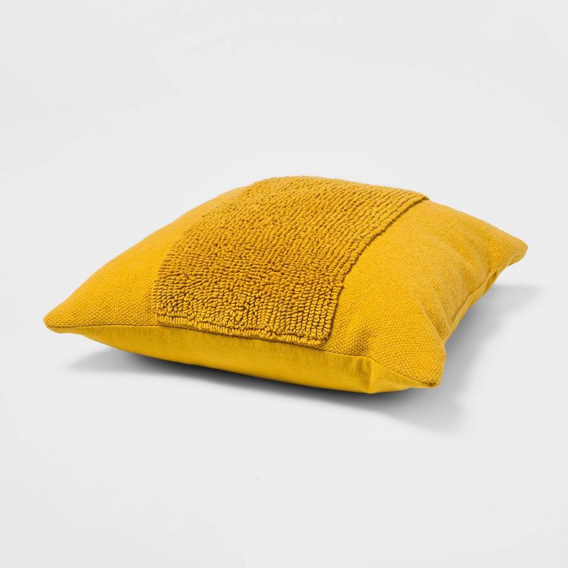 slide 2 of 3, Modern Tufted Square Throw Pillow Summer Wheat - Threshold™, 1 ct