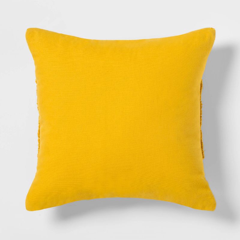 slide 3 of 3, Modern Tufted Square Throw Pillow Summer Wheat - Threshold™, 1 ct
