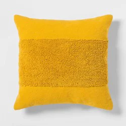 Modern Tufted Square Throw Pillow Summer Wheat - Threshold™