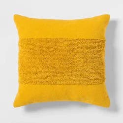 Modern Tufted Square Throw Pillow Summer Wheat - Threshold™
