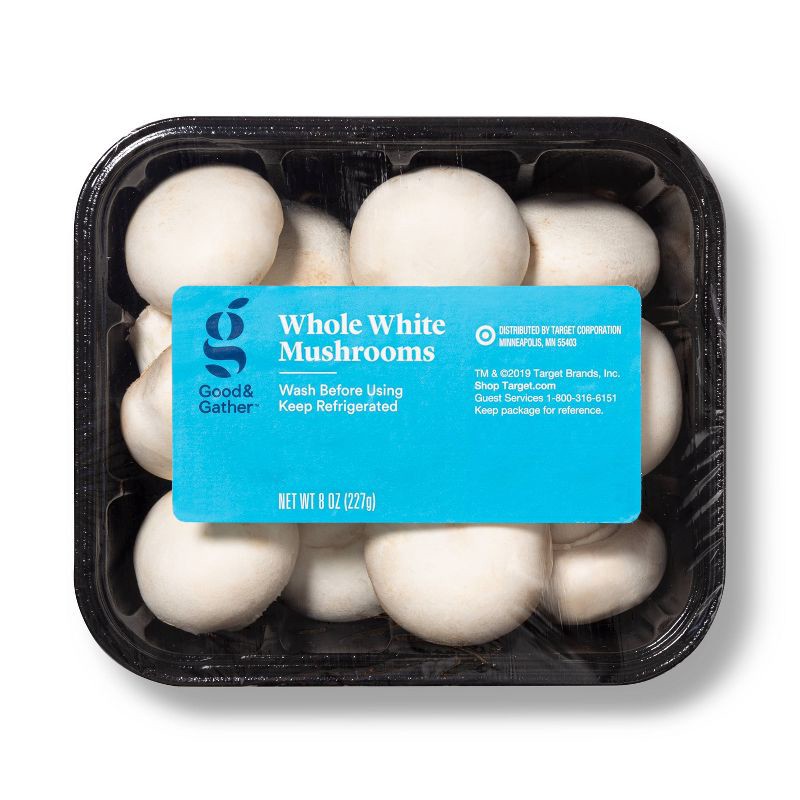 slide 1 of 4, Whole White Mushrooms - 8oz - Good & Gather™, 8 oz