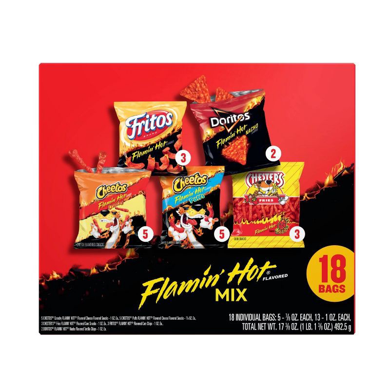 slide 2 of 7, Frito-Lay Chips and Snacks Flamin' Hot Mix Variety Pack - 18ct, 18 ct