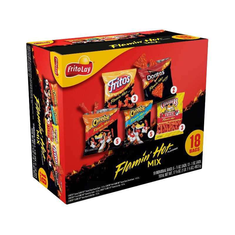 slide 2 of 7, Frito-Lay Chips and Snacks Flamin' Hot Mix Variety Pack - 18ct, 18 ct