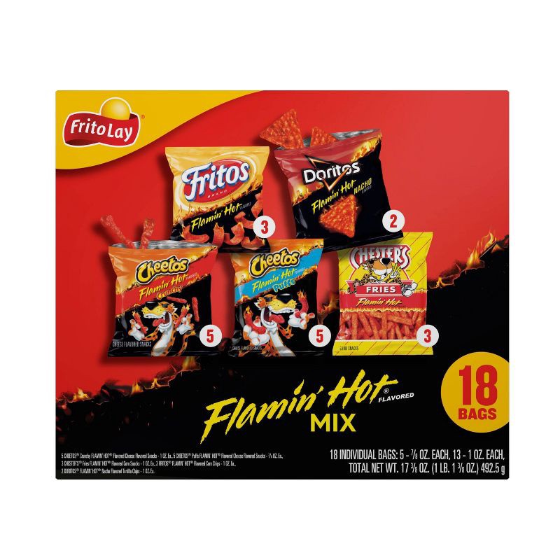 slide 3 of 7, Frito-Lay Chips and Snacks Flamin' Hot Mix Variety Pack - 18ct, 18 ct