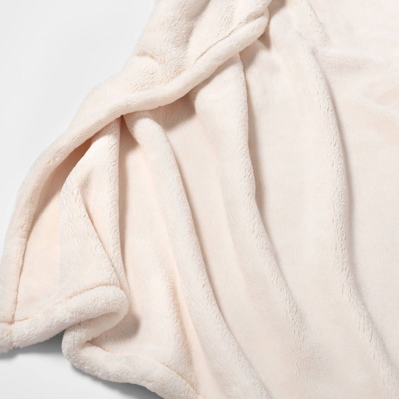 slide 3 of 3, Oversized Primalush Throw Blanket Cream - Threshold™, 1 ct