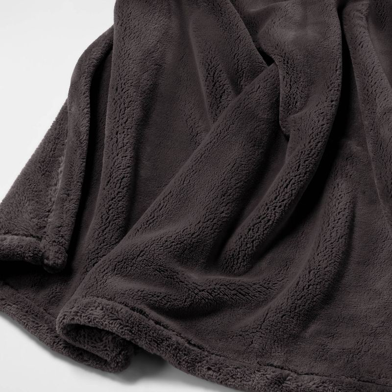 slide 3 of 3, Oversized Primalush Throw Blanket Gray - Threshold™: Cozy Midweight Fabric, Machine Washable, 50x70", 1 ct