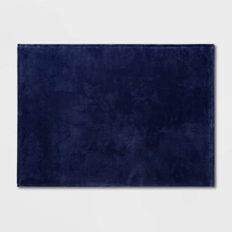 slide 2 of 3, 50"x70" Oversized Primalush Throw Blanket Dark Blue - Threshold™: Cozy, Midweight, Machine Washable, 1 ct