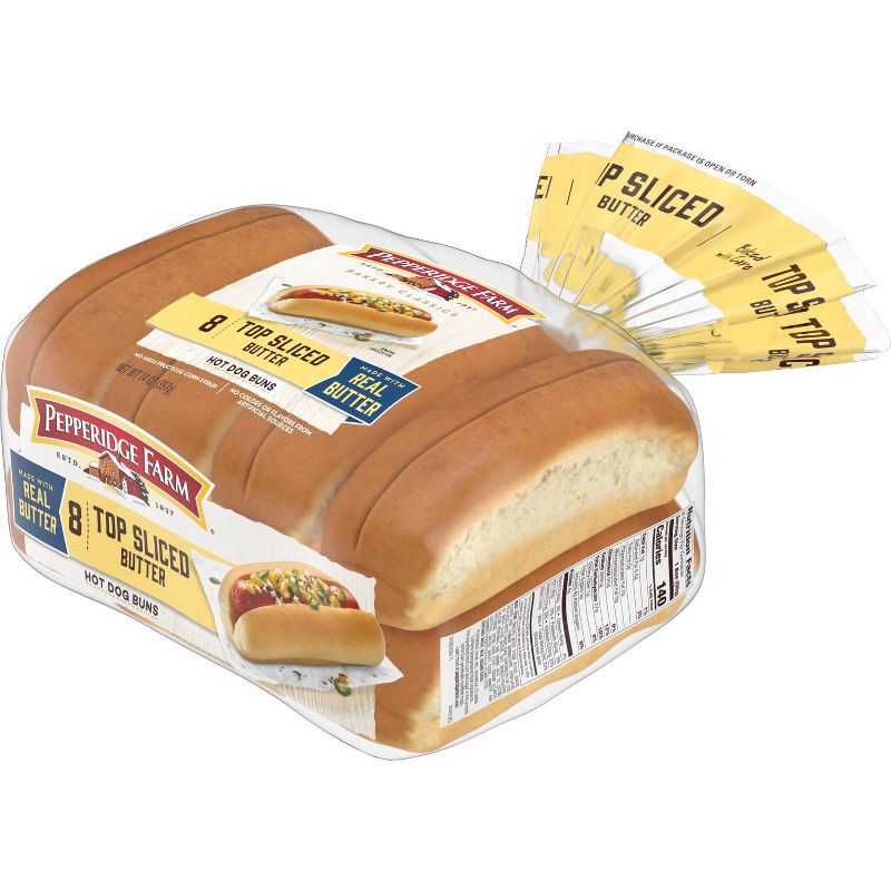 slide 8 of 8, Pepperidge Farm Bakery Classics Top Sliced Butter Hot Dog Buns - 14oz/8ct, 8 ct; 14 oz