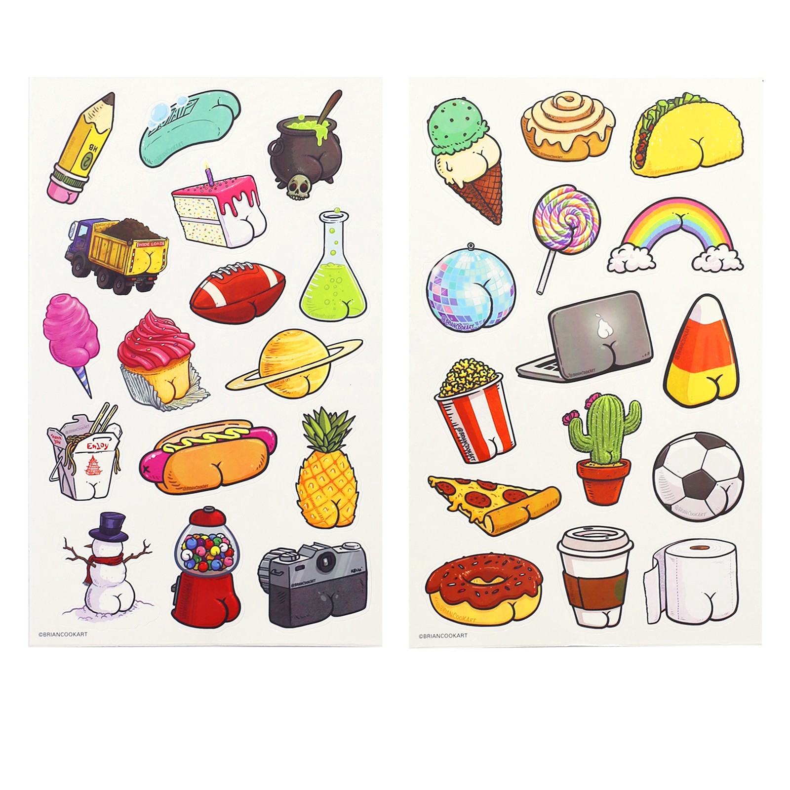 slide 3 of 3, Trends International Butts On Things Stickers, 4.25 in x 8.25 in