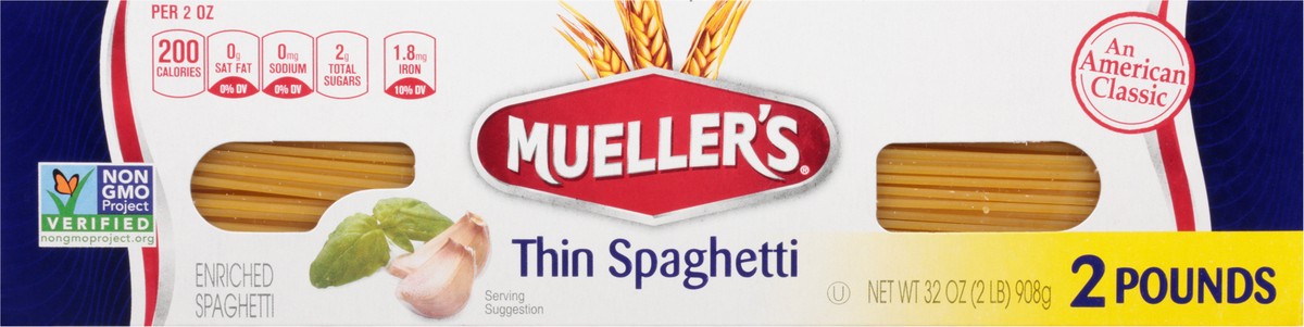 slide 9 of 9, Mueller's Thin Spaghetti 32 oz, 32 oz