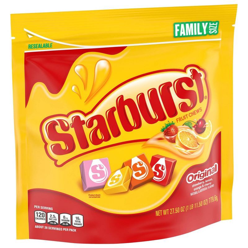 slide 10 of 11, Starburst Original Fruit Chewy Candies Family Size Candy Bag - 27.5oz, 27.5 oz