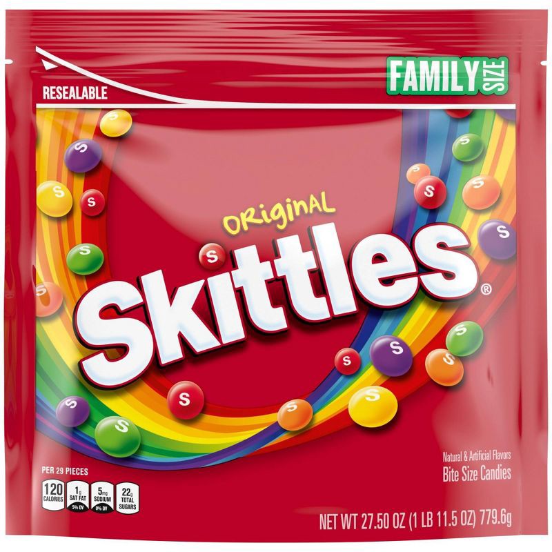 slide 2 of 10, Starburst Skittles Original Fruity Chewy Candy Family Size Bag - 27.5oz, 27.5 oz