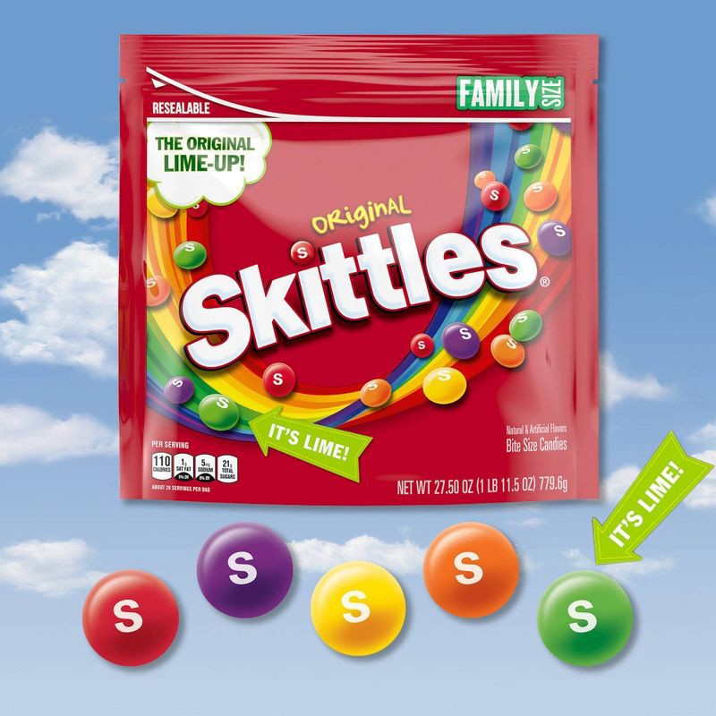 slide 4 of 10, Starburst Skittles Original Fruity Chewy Candy Family Size Bag - 27.5oz, 27.5 oz