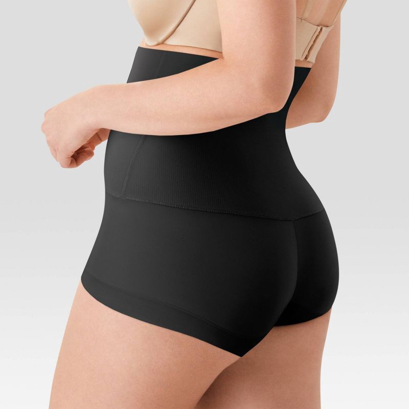slide 5 of 6, Maidenform Women's Shapewear High Waist Tame Your Tummy Shaping Boyshorts SE0701 - Black XL: Firm Compression Knit, 1 ct
