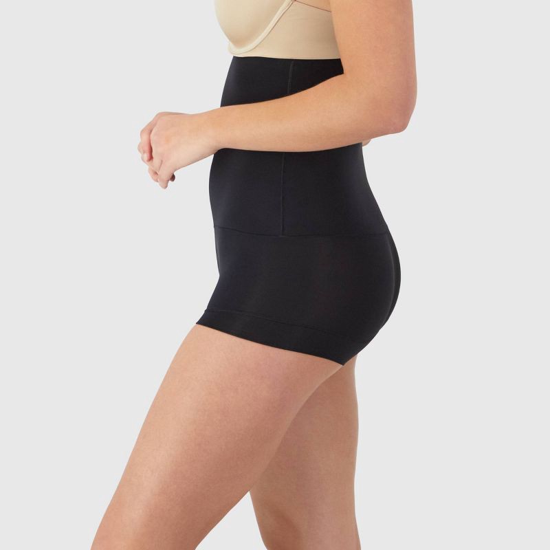 slide 2 of 6, Maidenform Women's Shapewear High Waist Tame Your Tummy Shaping Boyshorts SE0701 - Black XXL: Firm Compression Knit, 1 ct