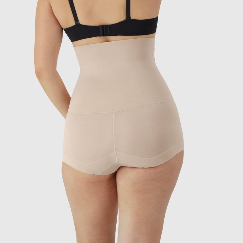 slide 4 of 6, Maidenform Women's Shapewear High Waist Tame Your Tummy Shaping Boyshorts SE0701 - Beige L: Firm Compression Knit Body Shaper, 1 ct