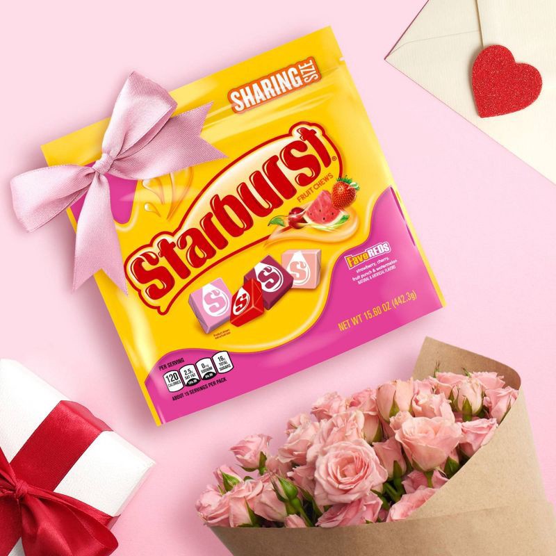 slide 5 of 10, Starburst FaveREDs Candy Fruity Chewy Candies Sharing Size Bag - 15.6oz, 15.6 oz