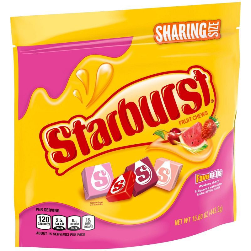 slide 7 of 12, Starburst FaveREDs Sharing Size Candy Fruit Chews - 15.6oz, 15.6 oz