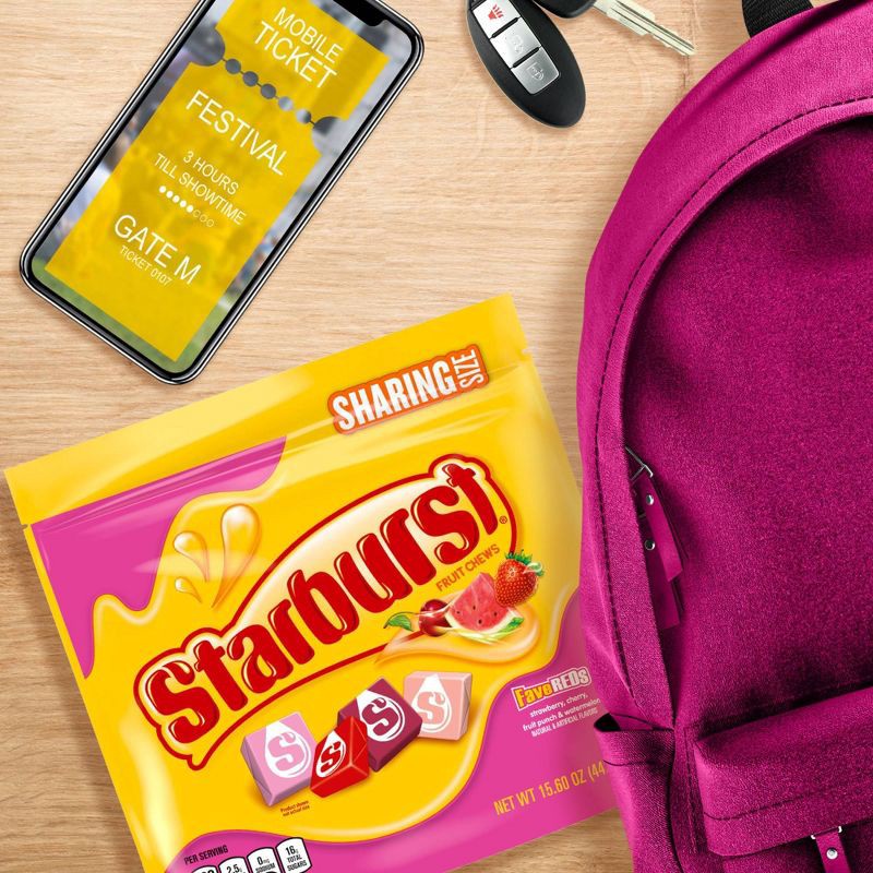 slide 10 of 12, Starburst FaveREDs Sharing Size Candy Fruit Chews - 15.6oz, 15.6 oz