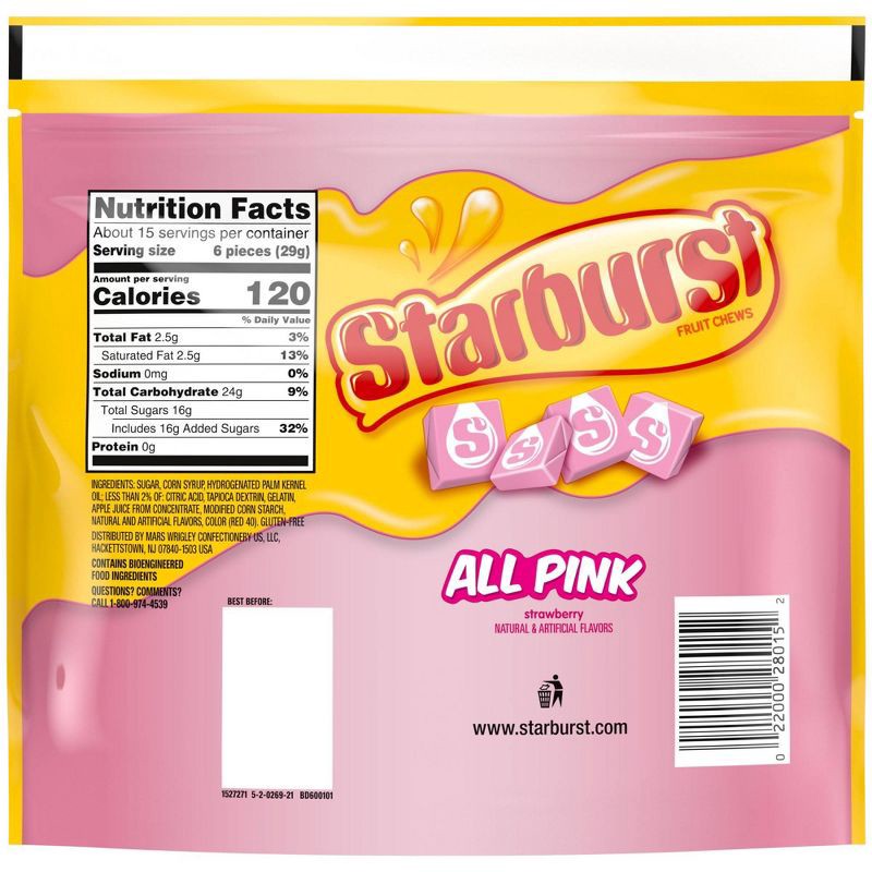 slide 2 of 11, Starburst All Pink Candy Fruit Flavored Chewy Candies - 15.6oz, 15.6 oz