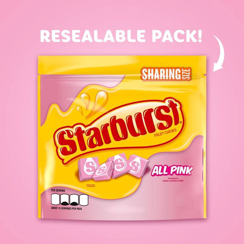 slide 4 of 11, Starburst All Pink Candy Fruit Flavored Chewy Candies - 15.6oz, 15.6 oz