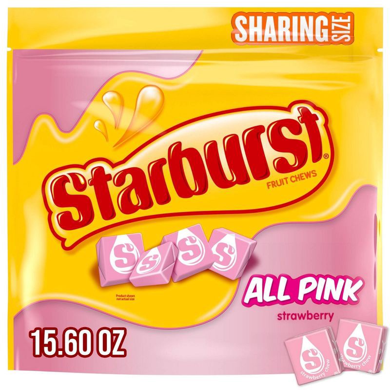 slide 1 of 11, Starburst All Pink Candy Fruit Flavored Chewy Candies - 15.6oz, 15.6 oz